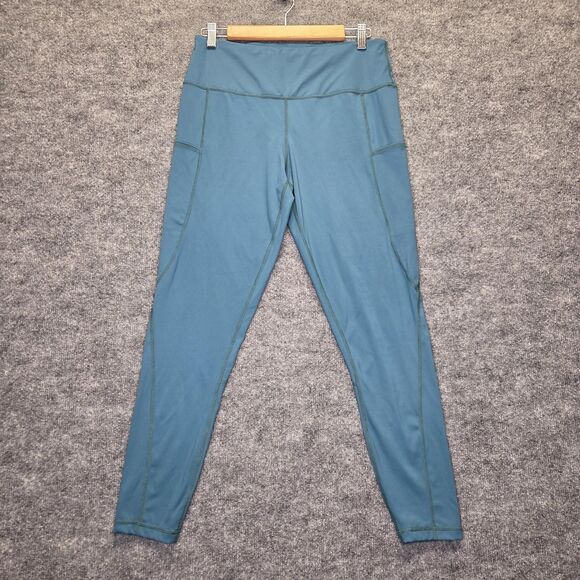 OUGES Pants - OUGES Leggings Womens XL Blue High Waisted Yoga Athletic Pants Pockets DT28003